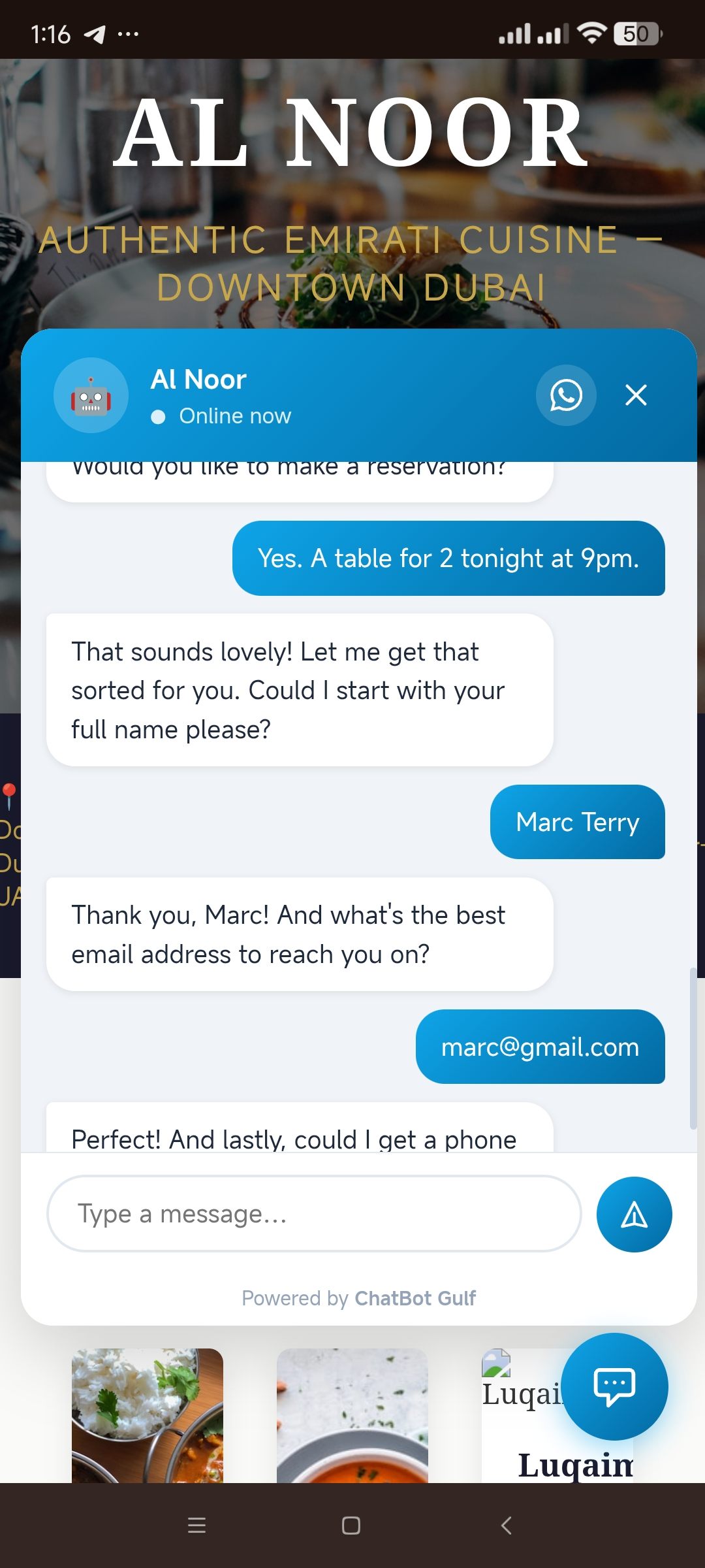 Conversation on a mobile phone
